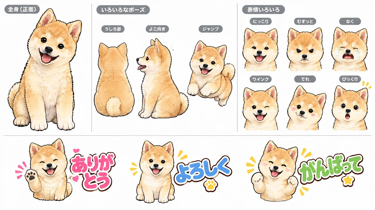 Character sheet made from the dog photo